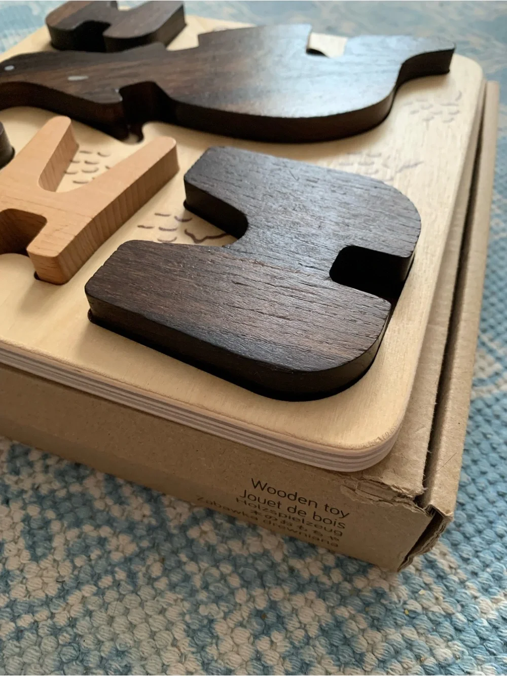 Bajo Wooden Paleo-Animals Puzzle and Sorter Triceratops Set